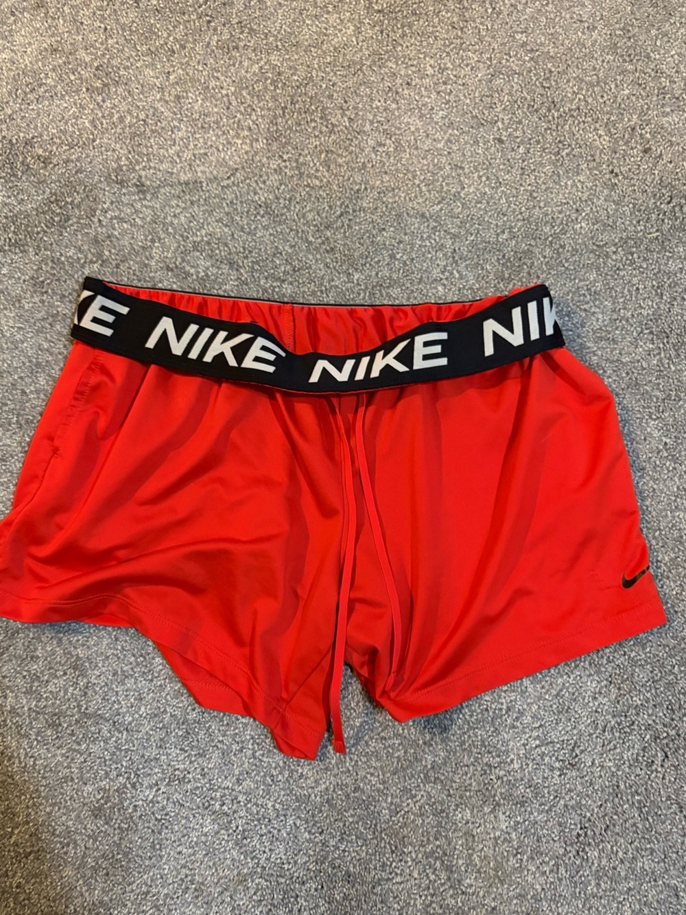 Nike Red Dri-FIT Athletic Shorts with Branded Waistband- Large